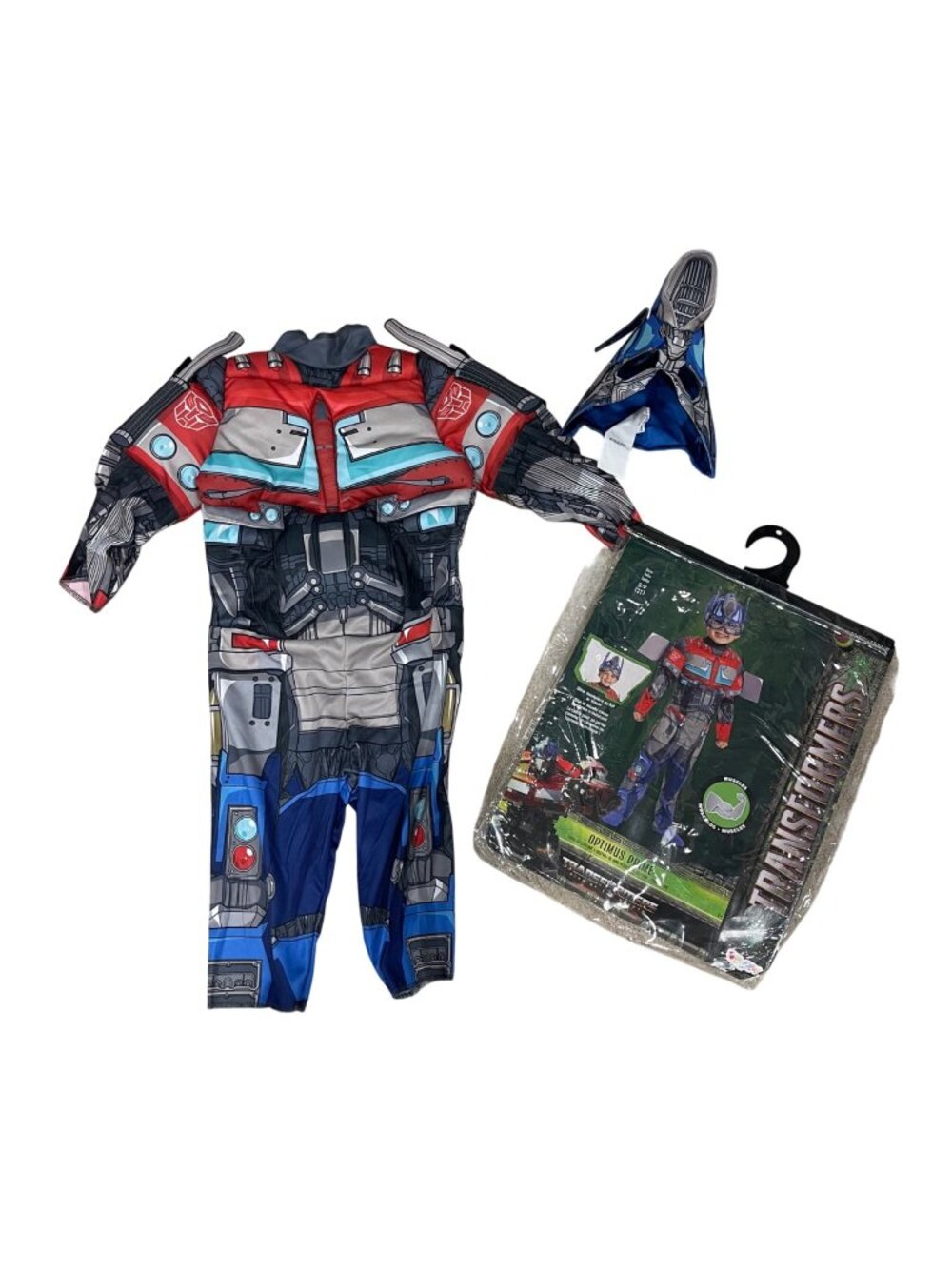Transformers Optimus Prime Costume Boys Size 2T Muscle Jumpsuit Soft Mask Helmet